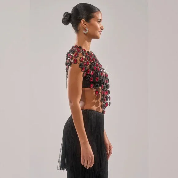 Ruby Rhinestone Blouse - Picture 2 of 5